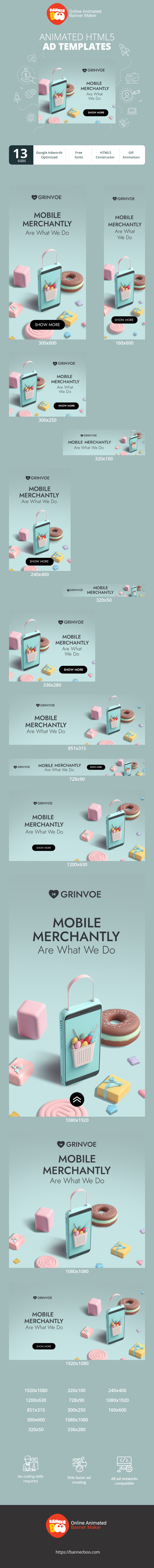 Banner ad template — Mobile Merchantly Are What We Do — E-Commerce