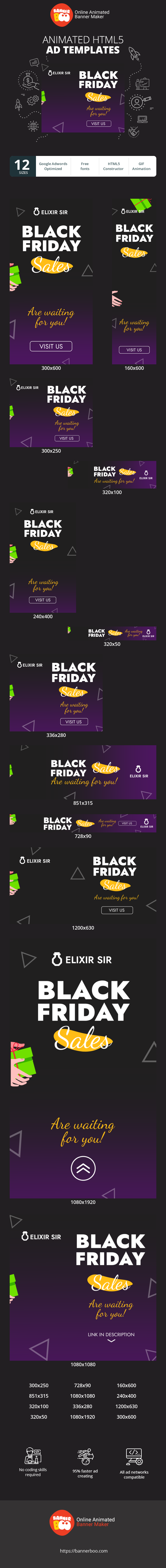 Szablon reklamy banerowej — Black Friday Angebote — Warten Auf Sie!