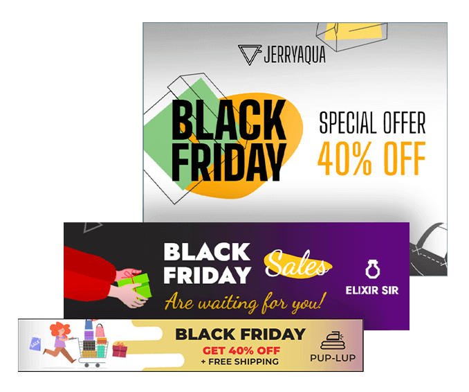 Шаблони банерів у форматі GIF для Black Friday