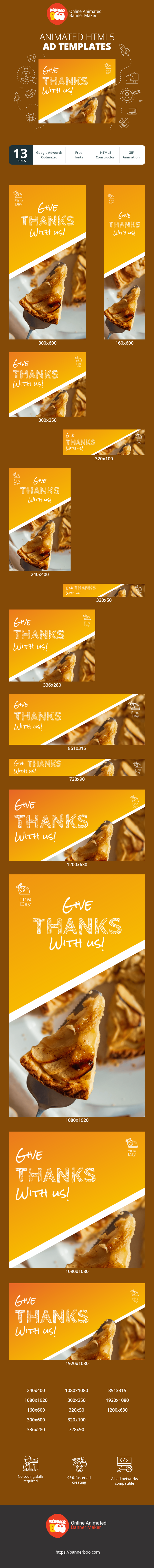 Banner ad template — Give Thanks With Us — Special Price