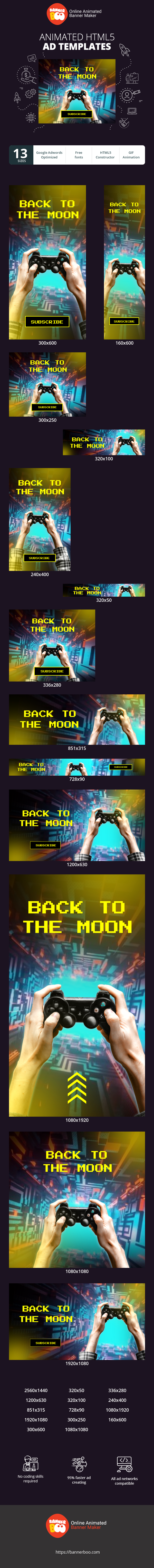 Banner ad template — We Will Rock Your World With The Games — Gaming