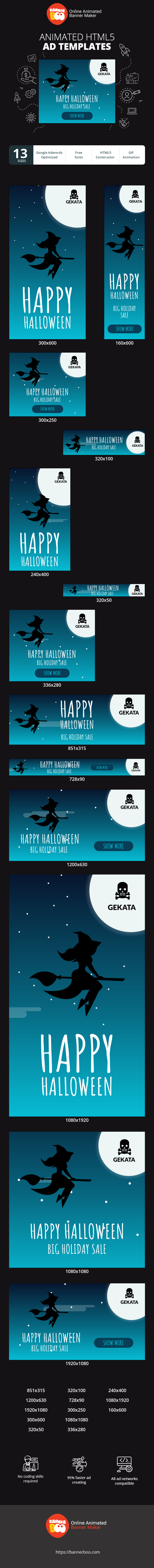 Szablon reklamy banerowej — Frohes Halloween — Großer Feiertagsverkauf