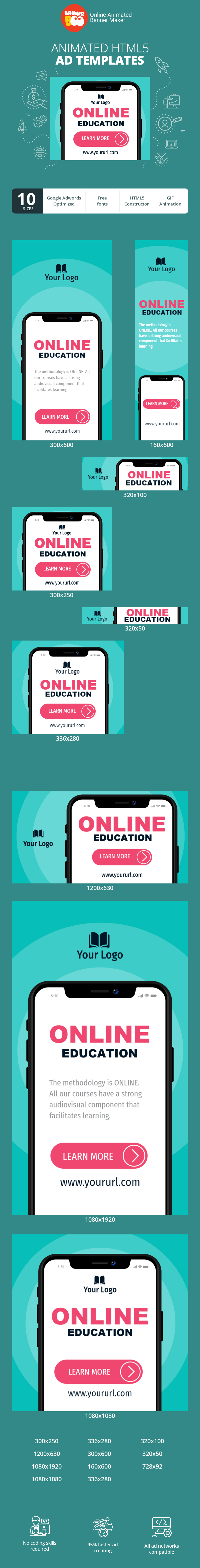 Szablon reklamy banerowej — Online-Bildung Iphone
