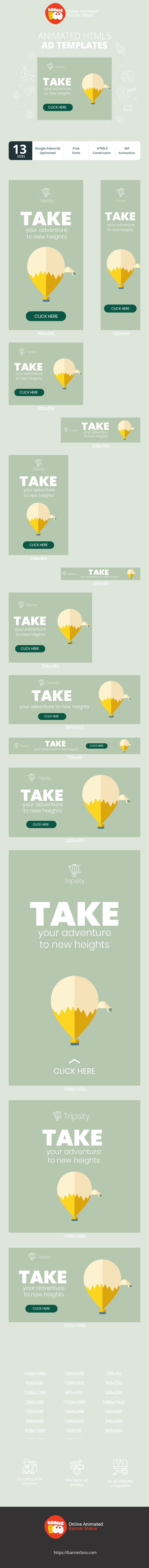 Banner ad template — Take Your Adventure — To New Heights