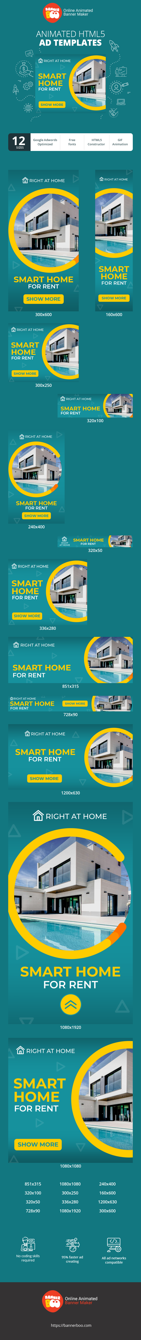 Szablon reklamy banerowej — Smart Home Zu Vermieten — Immobilien
