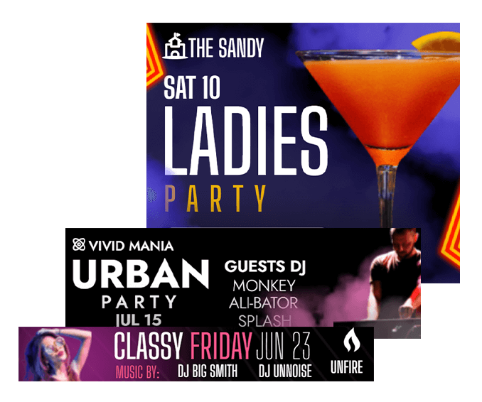 GIF banner templates for the entertainment industry