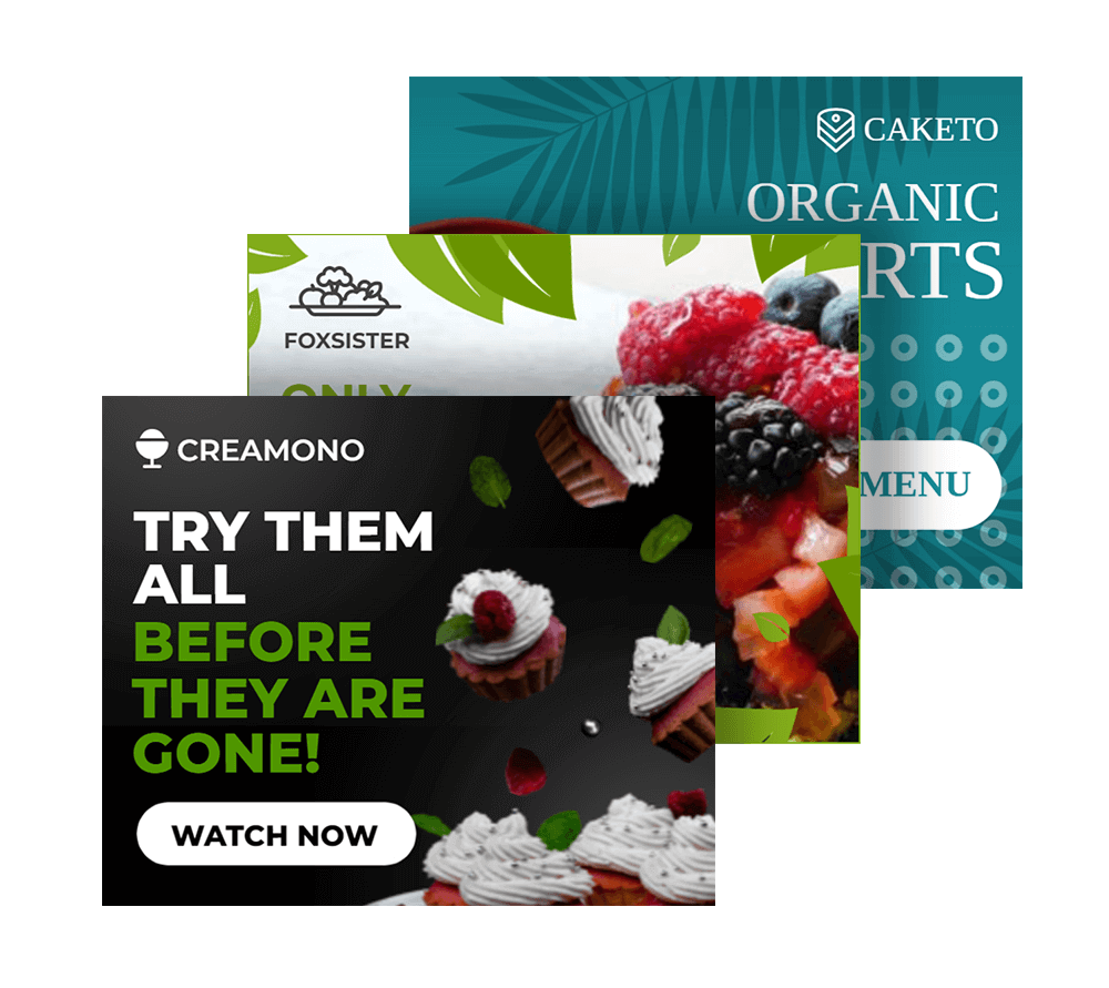 Animated restaurant banner templates