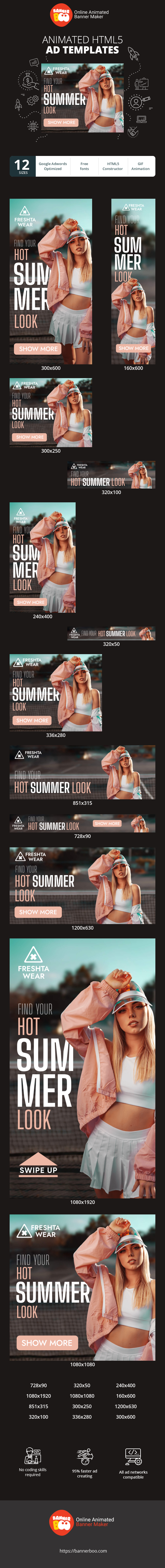 Banner ad template — Find Your Summer Look — Clothes Store