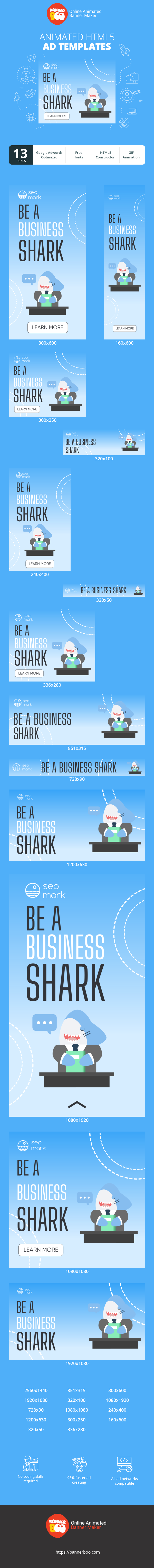 Banner ad template — Be A Shark — Business