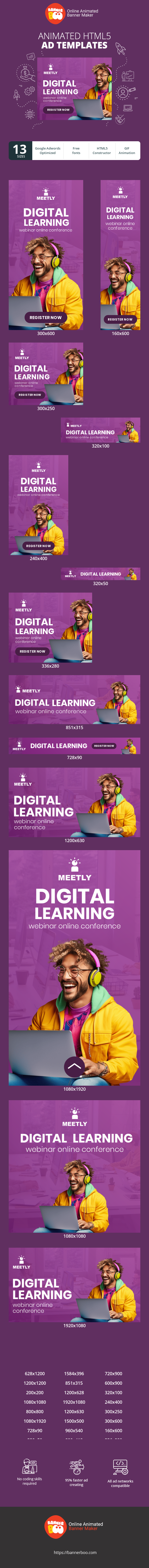 Banner ad template — Digital Learning — Webinar Online Conference