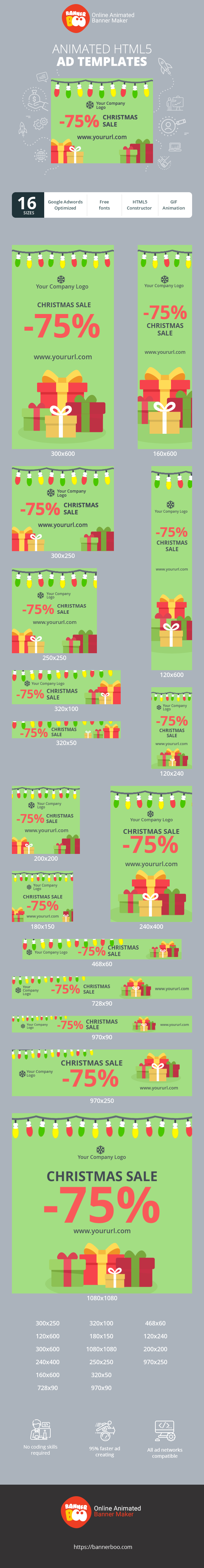 Szablon reklamy banerowej — Wyprzedaż świąteczna — 75% TANIEJ!