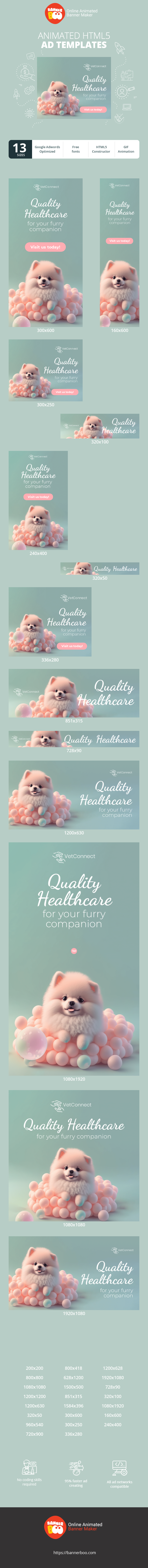 Banner ad template —  Quality Healthcare — For Your Furry Companion