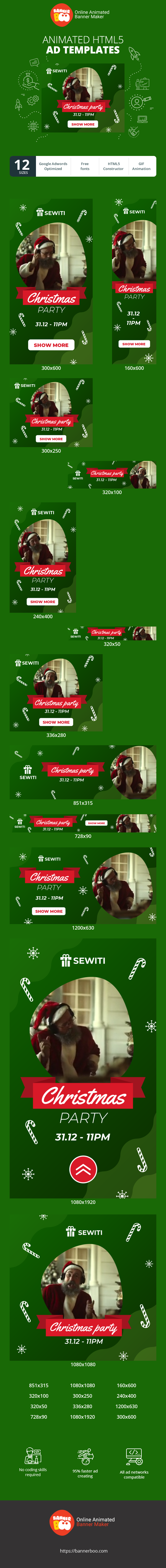 Szablon reklamy banerowej — Weihnachtsfeier — 31.12 - 23 Uhr