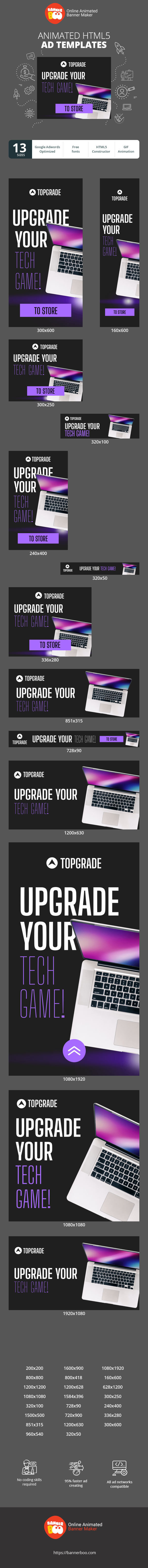 Szablon reklamy banerowej — Upgrade dein Technik-Spiel! Smartes Sparen, intelligentere Laptops — Elektronikverkauf