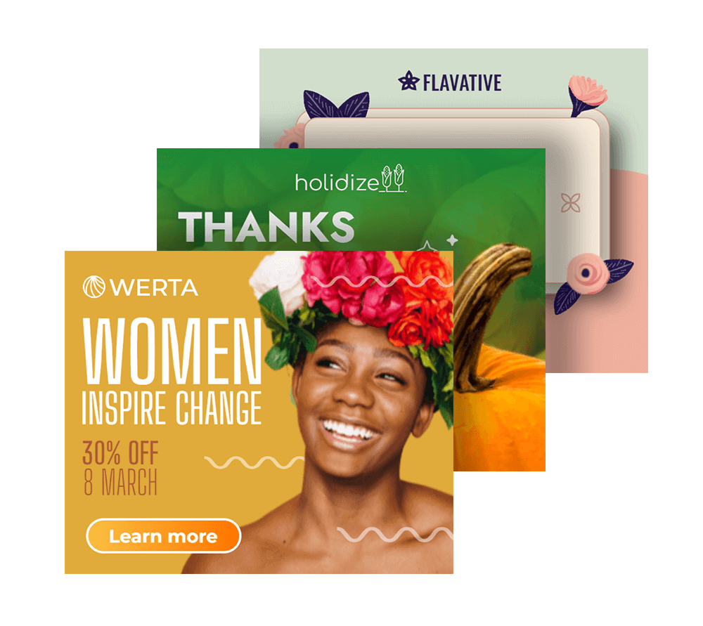 Różne szablony animowanych banerów 