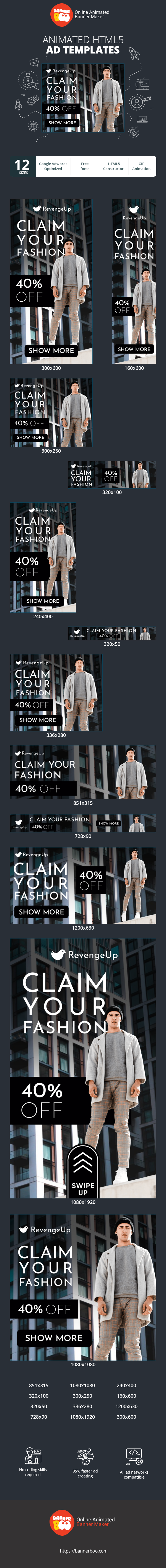 Banner ad template — Claim Your Fashion — 40% Off