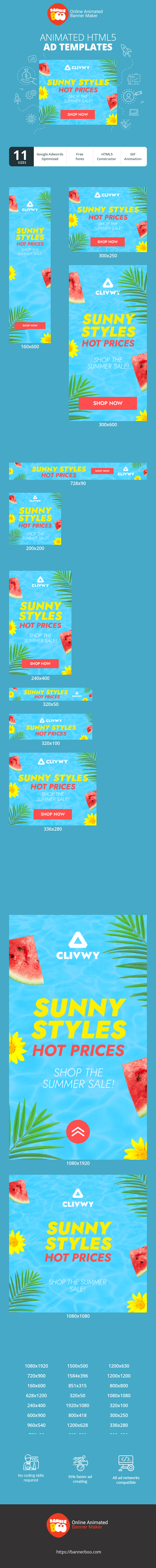 Szablon reklamy banerowej — Sunny Styles Heiße Preise Shop Der Sommerschlussverkauf! — Sommerschlussverkauf