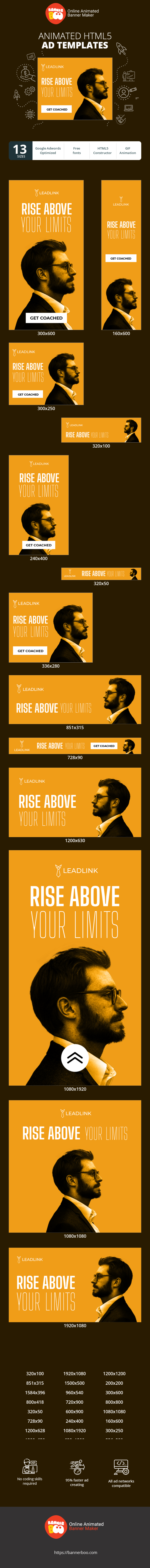 Banner ad template — Rise Above Your Limits — Unlock Your Full Potential