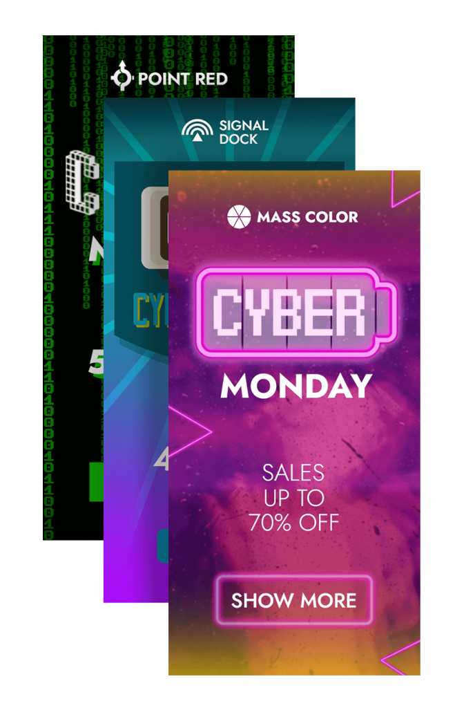 HTML5-Bannervorlagen für den Cyber Monday