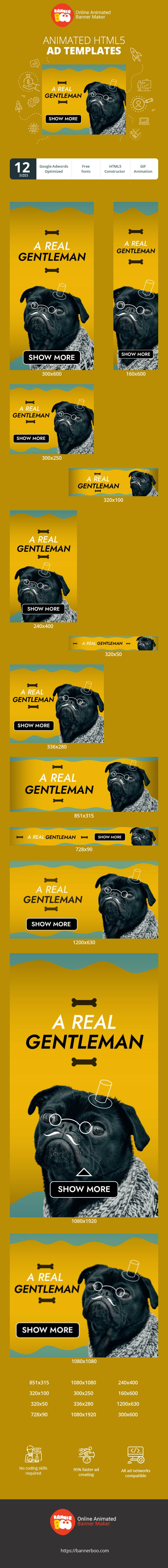 Szablon reklamy banerowej — Lass uns deinen Hund zum echten Gentleman machen — Tiertraining