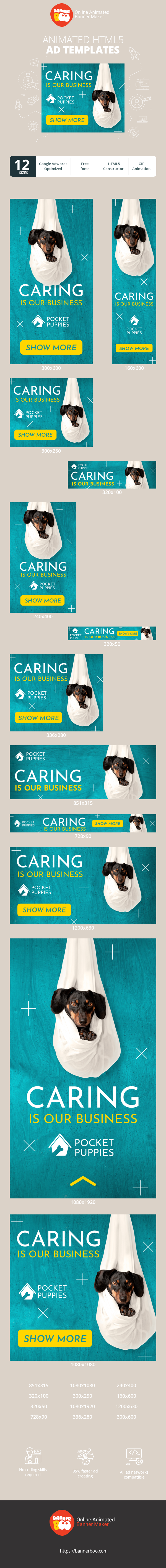 Banner ad template — Caring Is Our Business — Pet Shop