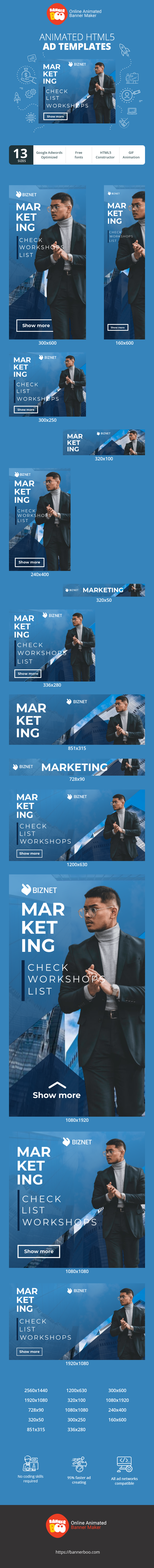 Szablon reklamy banerowej — Marketing — Sprawdź listę warsztatów
