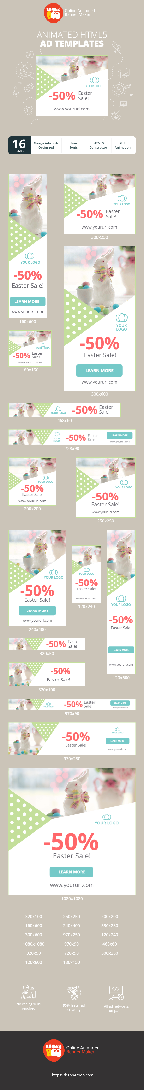 Banner ad template — Easter Sale -50%!