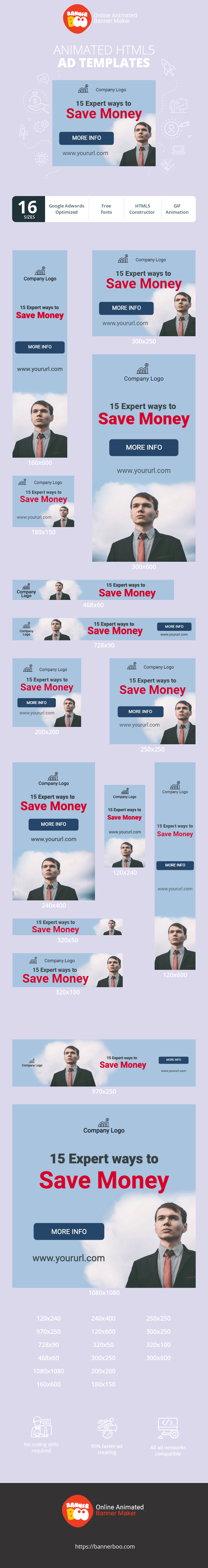 Szablon reklamy banerowej — 15 Expertenmethoden, um Geld zu sparen