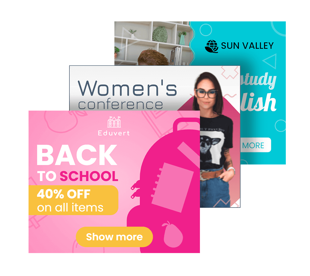 Animated educational banner templates