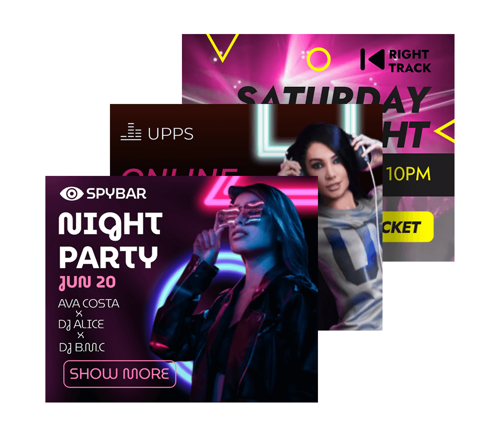 Animated banner templates for the entertainment industry