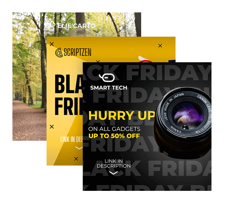 Social-Media-Banner-Vorlagen für die Black Friday Promotion