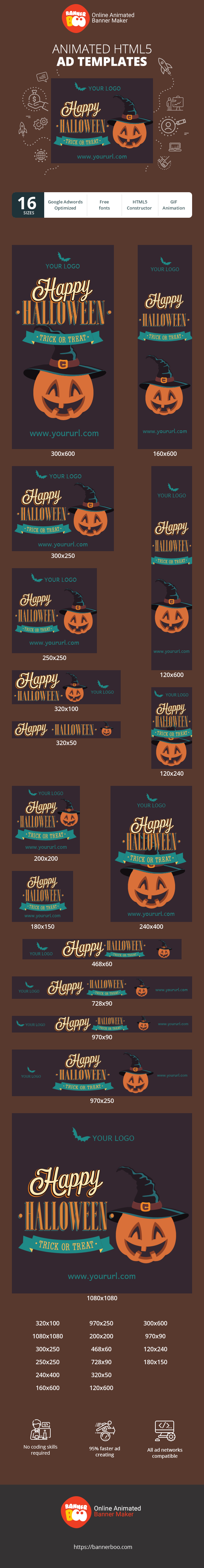 Szablon reklamy banerowej — Wesołego Halloween — Cukierek albo psikus