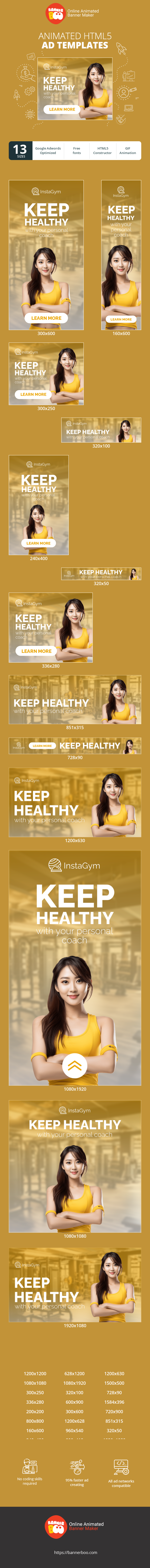 Banner ad template — Keep Healthy — With Your Personal Coach
