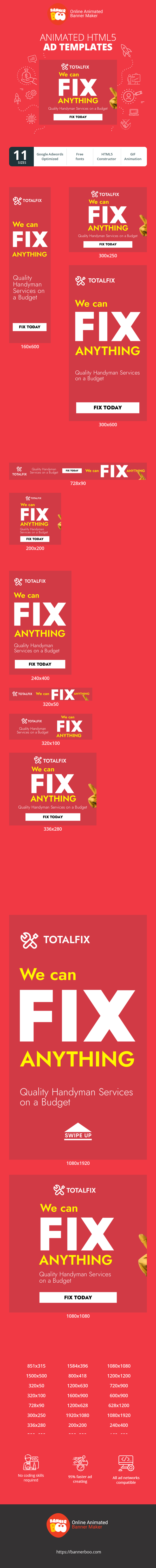 Banner ad template — We Can Fix Anything — Quality Handyman Services On A Budget