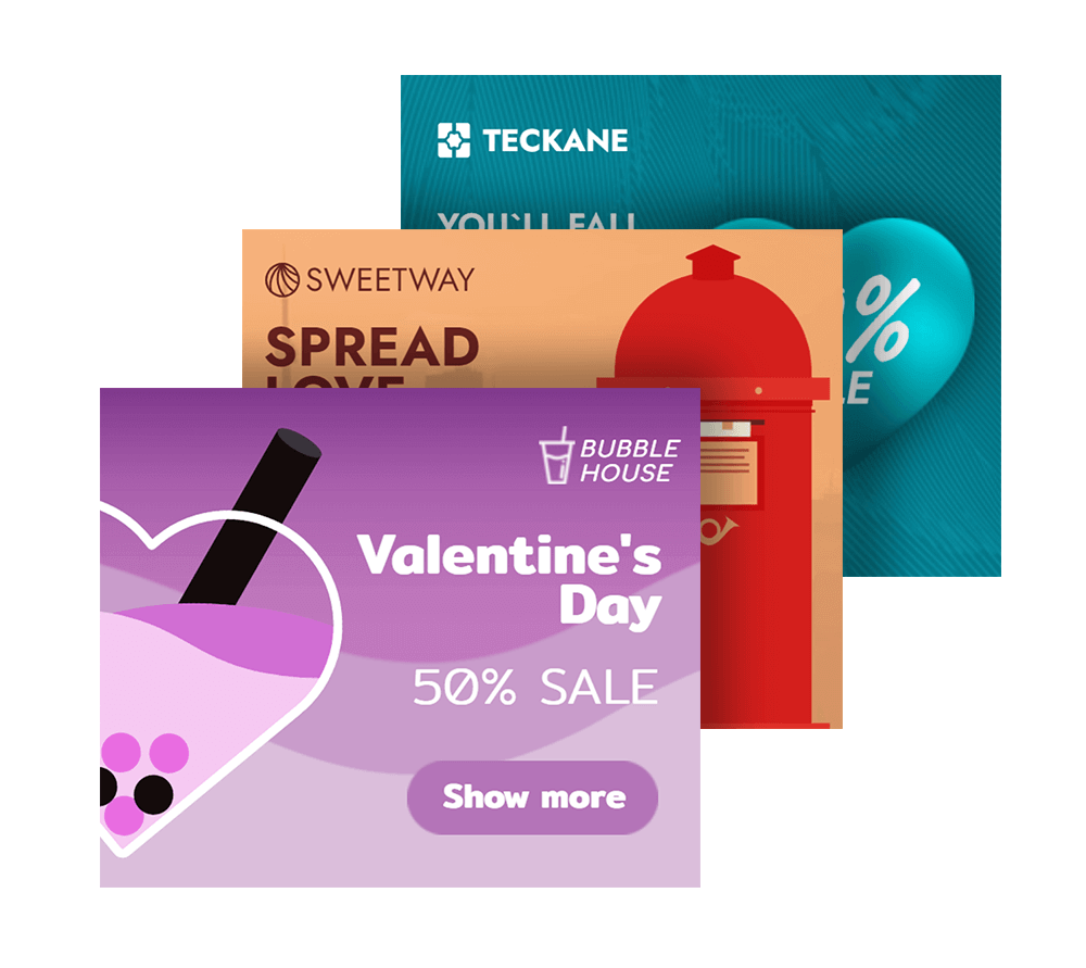 Animierte Valentinstag-Banner-Vorlagen