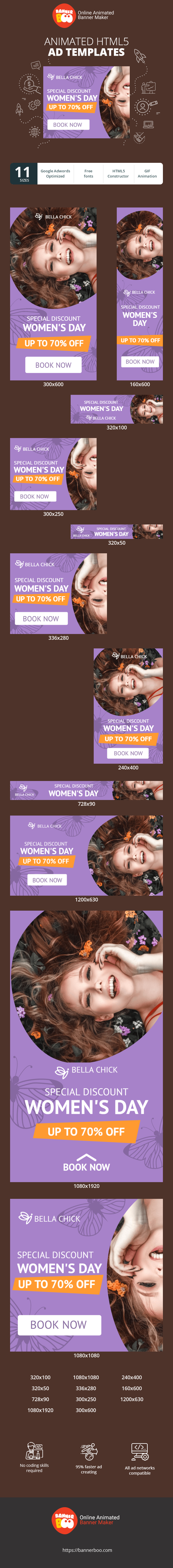 Szablon reklamy banerowej — Frauentag — Sonderrabatt bis zu 70% Rabatt