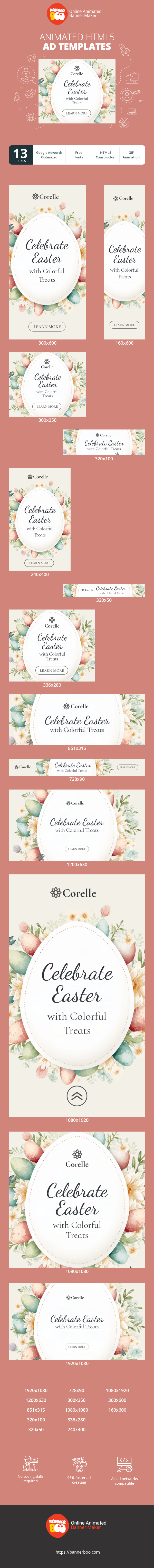 Banner ad template — Celebrate Easter With Colourful Treats — Easter