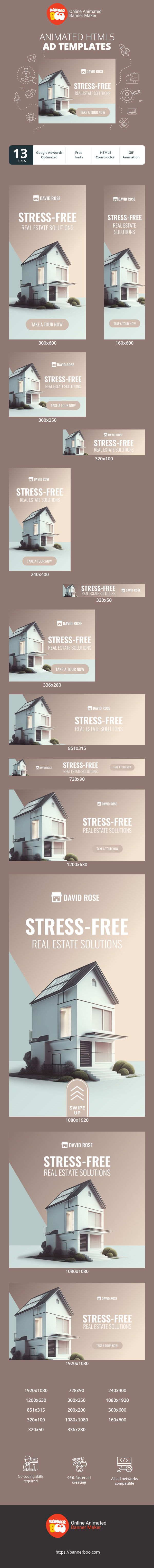 Szablon reklamy banerowej — Stressfreie Immobilienlösungen — Immobilien