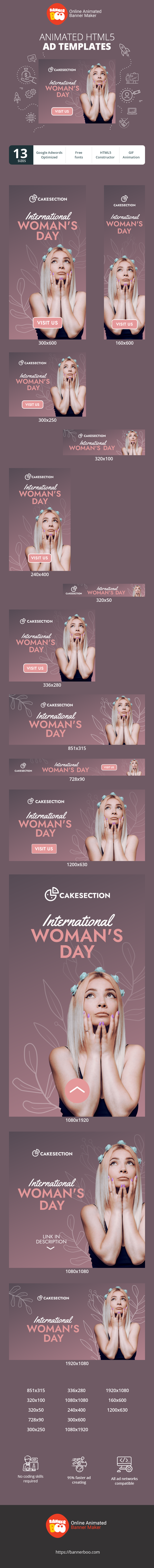 Banner ad template — International Women's Day — 8 March