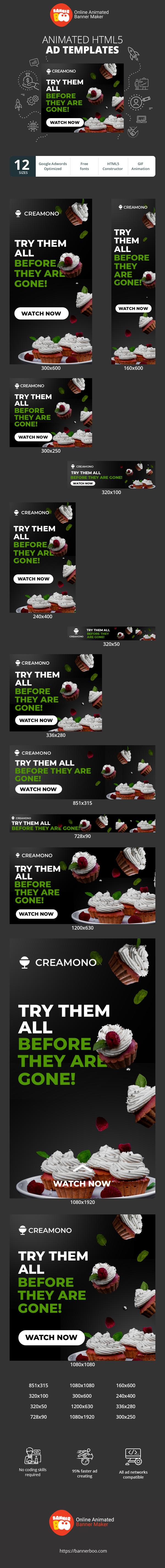 Banner ad template — Try Them All — Before They Are Gone!