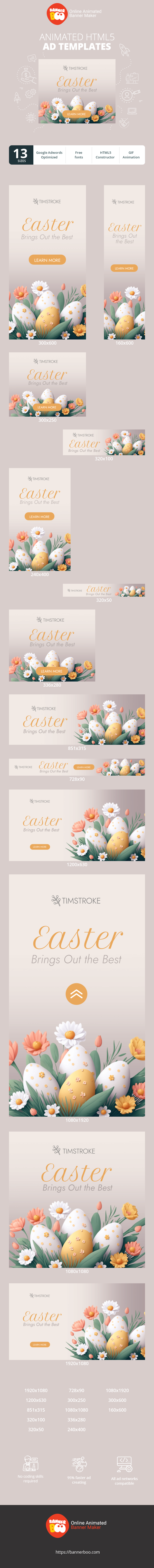 Szablon reklamy banerowej — Ostern bringt das Beste hervor — Osternest