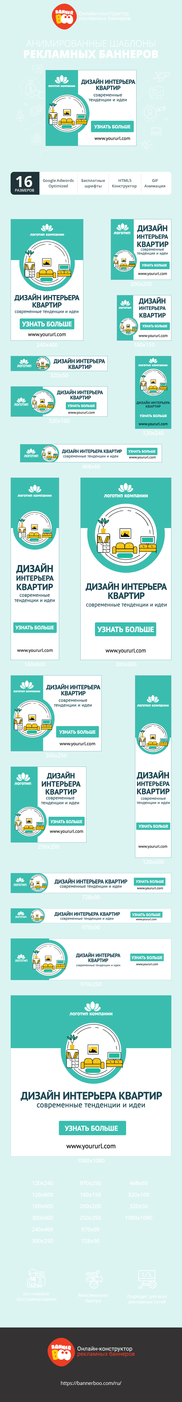 Шаблон рекламного баннера — Дизайн интерьера квартир — современные тенденции и идеи