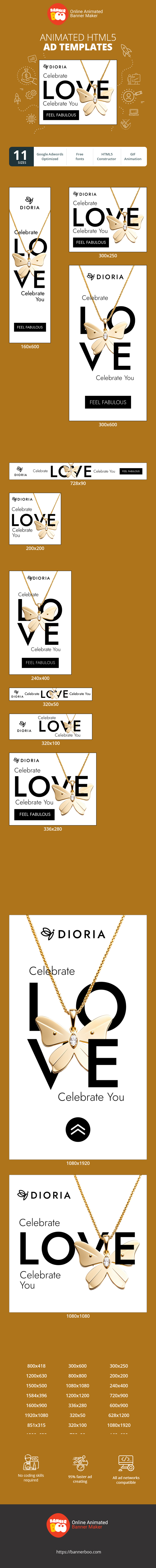 Szablon reklamy banerowej — Feiere die Liebe Feiere Dich — Schmuck