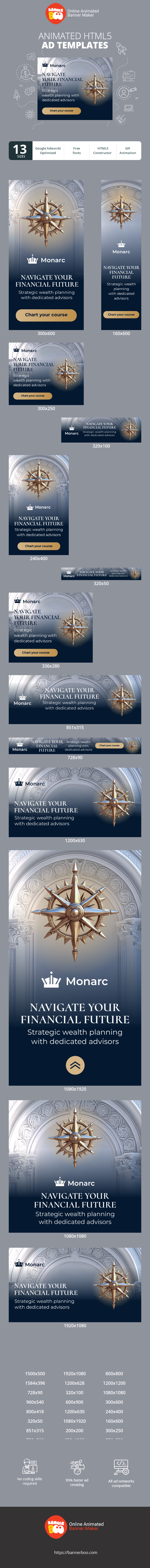 Banner ad template — Navigate Your  Financial Future — Strategic Wealth Planning  With Dedicated Advisors