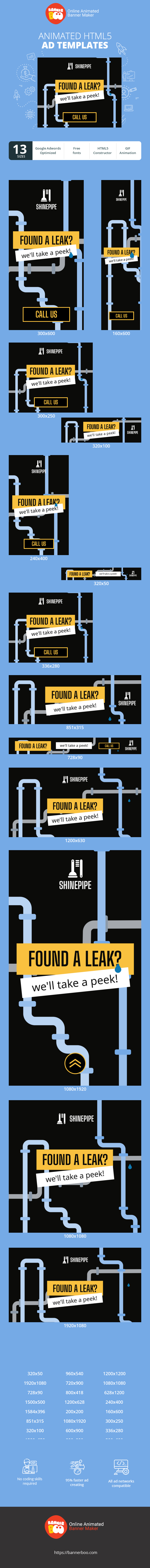 Banner ad template — Found A Leak? — We'll Take A Peek!