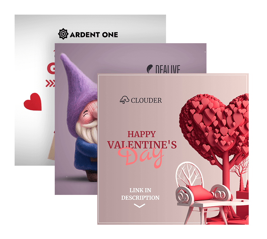 Vorlagen für Valentinstag Social Media Banner