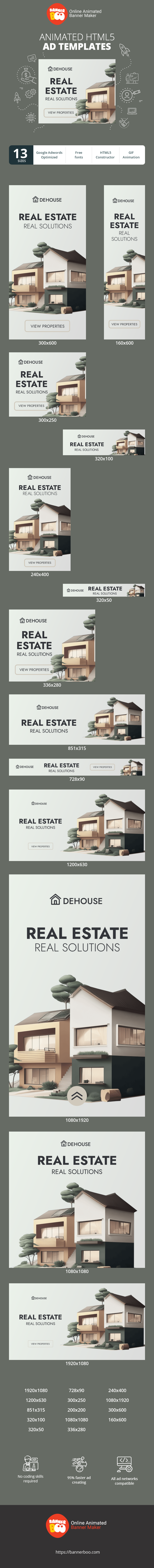 Banner ad template — Real Estate Real Solutions — Estate Agency
