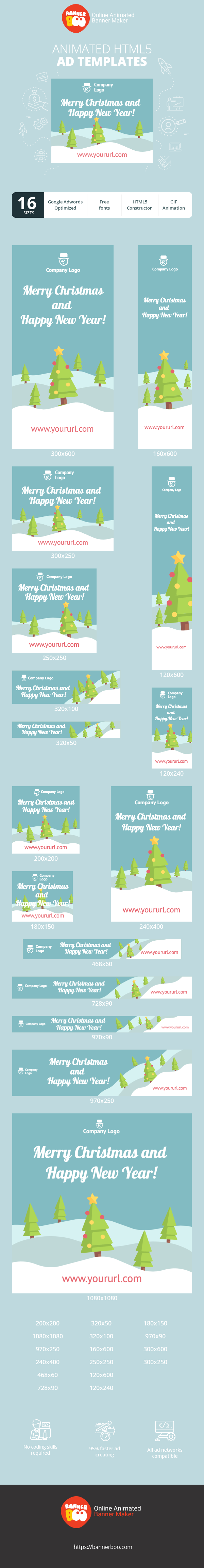 Szablon reklamy banerowej — Frohe Weihnachten und ein glückliches neues Jahr!