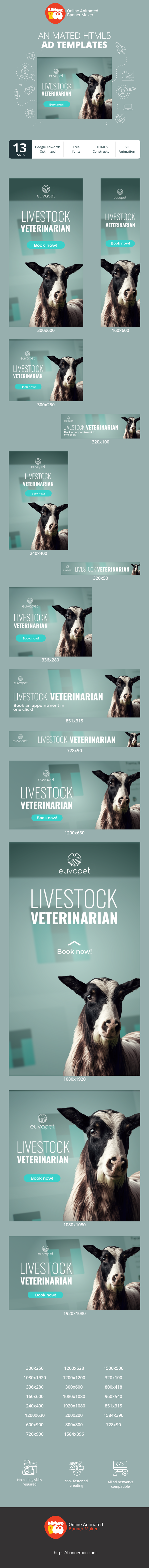 Szablon reklamy banerowej — Weterynarz ds. Bydła — Umów wizytę jednym kliknięciem!