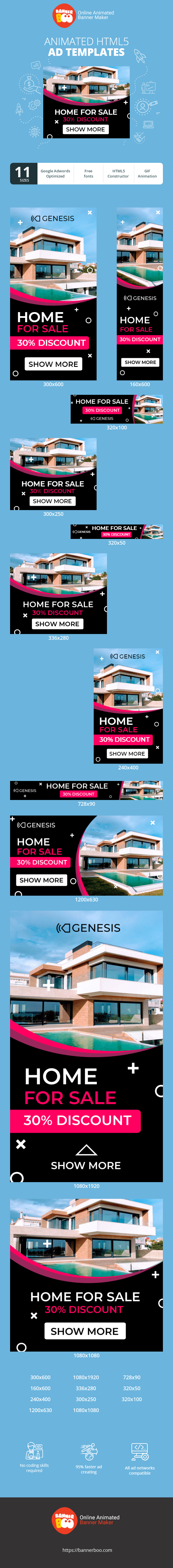 Banner ad template — Home For Sale — 30% Discount